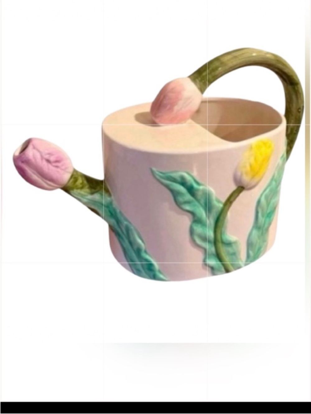 Hand painted Tulip Porcelain Watering Can/Planter/Vase